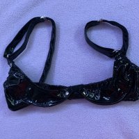 Black PVC open shelf bra!
