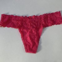 Pink Lace Up Thong