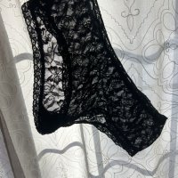 Black lace panties - 1