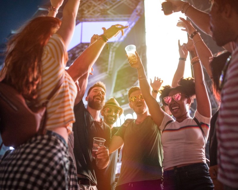 group of friends enjoy a summer party